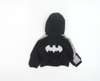 Batman Boys Black 3-6 Months Hooded Ski Jacket Reflective Logo
