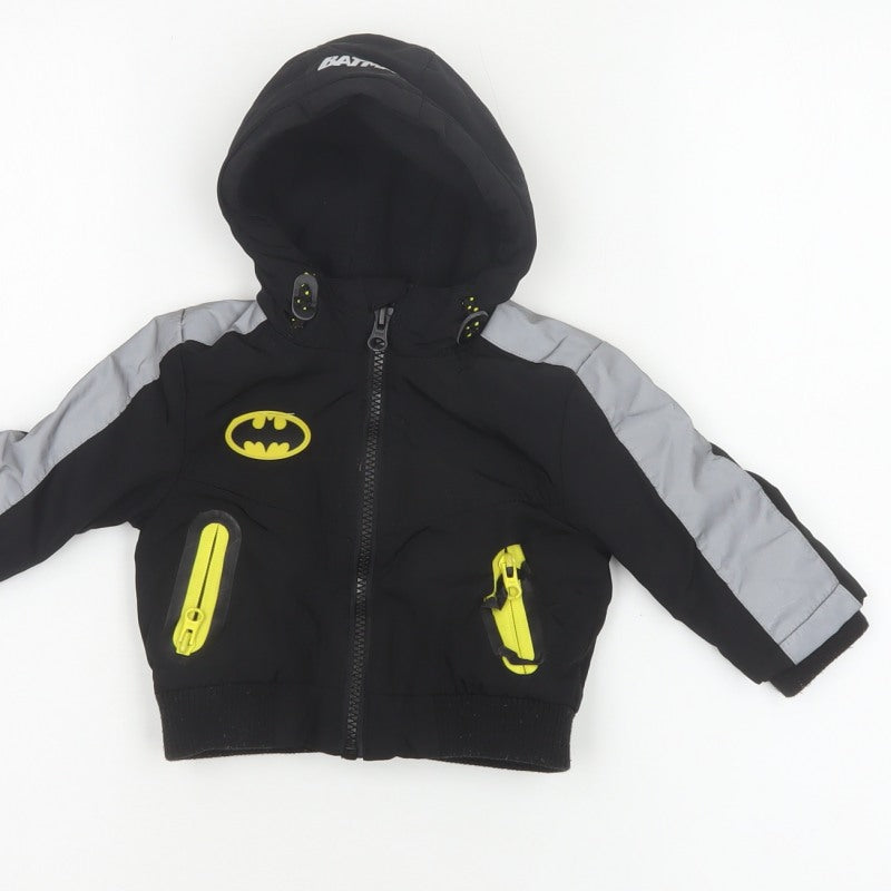 Batman Boys Black 3-6 Months Hooded Ski Jacket Reflective Logo