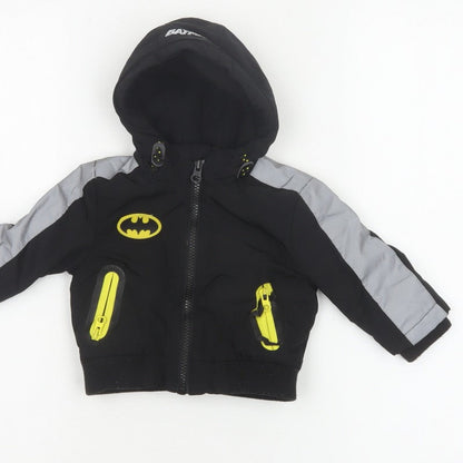 Batman Boys Black 3-6 Months Hooded Ski Jacket Reflective Logo