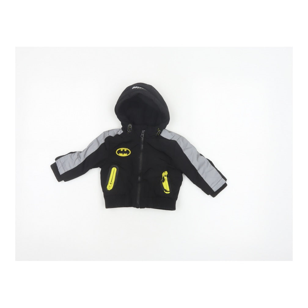 Batman Boys Black 3-6 Months Hooded Ski Jacket Reflective Logo