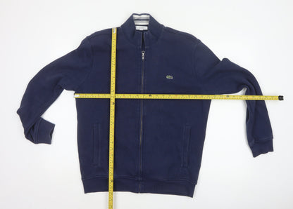 Lacoste Men’s Blue M Bomber Jacket Full Zip Logo Cotton Blend