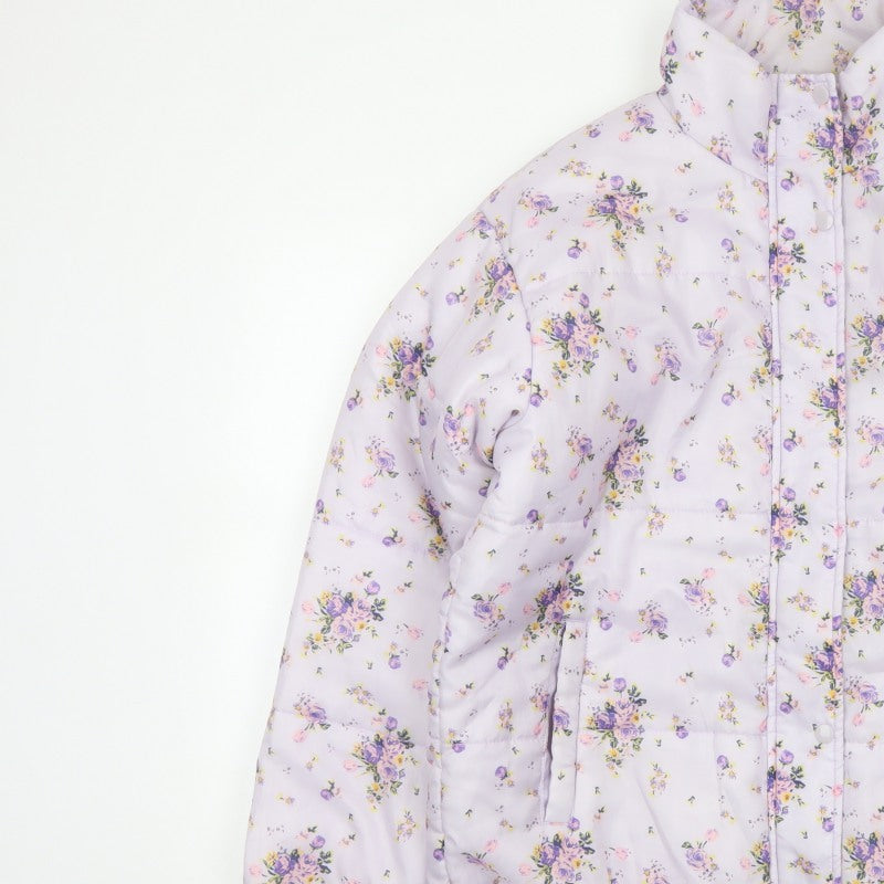 SIR Women’s Purple Floral Puffer Jacket Size S Quilted