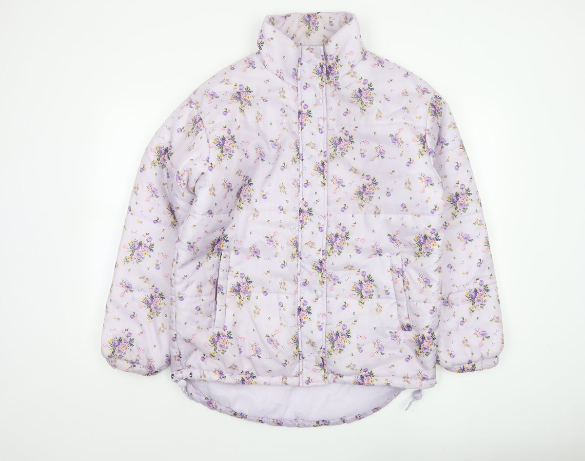 SIR Women’s Purple Floral Puffer Jacket Size S Quilted