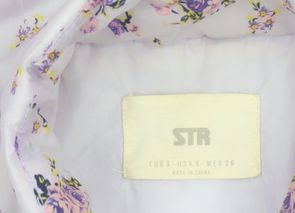 SIR Women’s Purple Floral Puffer Jacket Size S Quilted