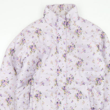 SIR Women’s Purple Floral Puffer Jacket Size S Quilted