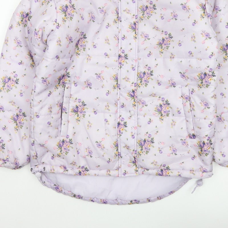 SIR Women’s Purple Floral Puffer Jacket Size S Quilted