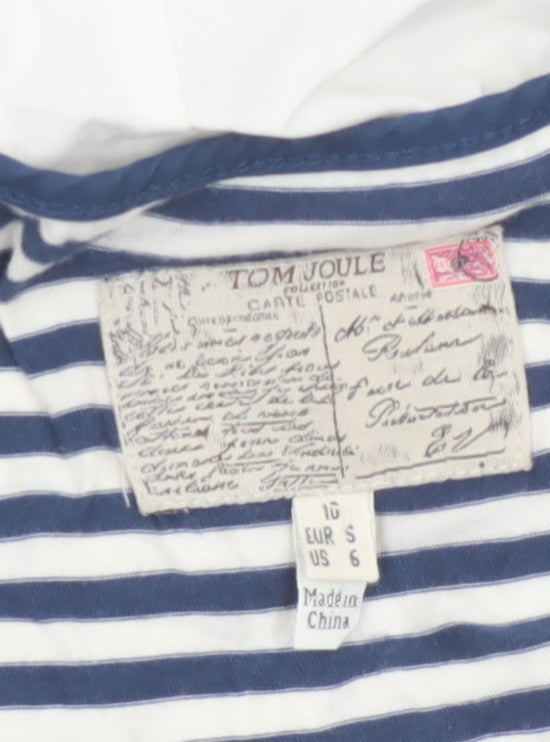 Tom Joule Women Blue White Stripe Fit & Flare Dress UK 10