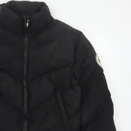 Trapstar Womens Black M Puffer Jacket Logo Quilted Full Zip