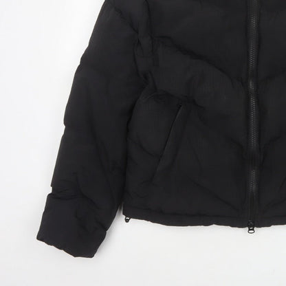 Trapstar Womens Black M Puffer Jacket Logo Quilted Full Zip