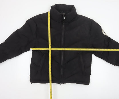 Trapstar Womens Black M Puffer Jacket Logo Quilted Full Zip