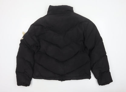 Trapstar Womens Black M Puffer Jacket Logo Quilted Full Zip