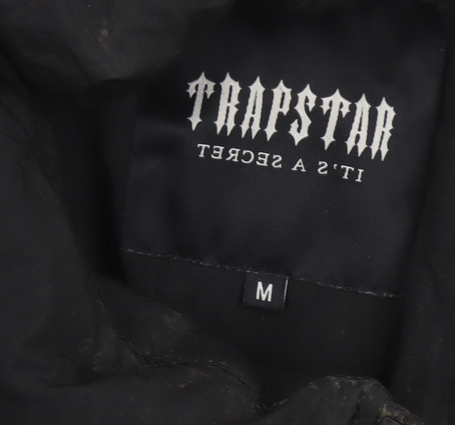 Trapstar Womens Black M Puffer Jacket Logo Quilted Full Zip