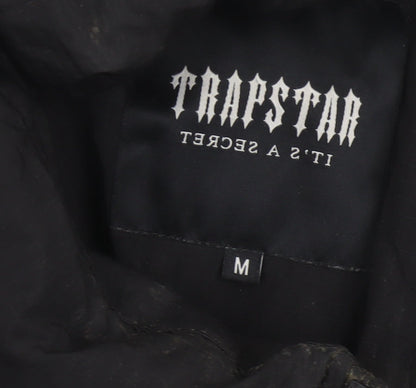Trapstar Womens Black M Puffer Jacket Logo Quilted Full Zip