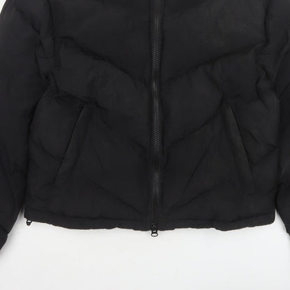 Trapstar Womens Black M Puffer Jacket Logo Quilted Full Zip