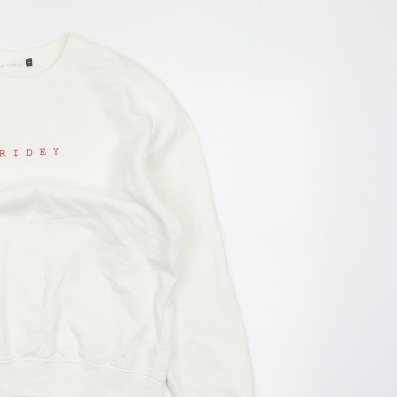 Six Stories Women’s Ivory S Bridey Wedding Crew Neck Pullover Sweatshirt