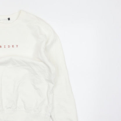 Six Stories Women’s Ivory S Bridey Wedding Crew Neck Pullover Sweatshirt