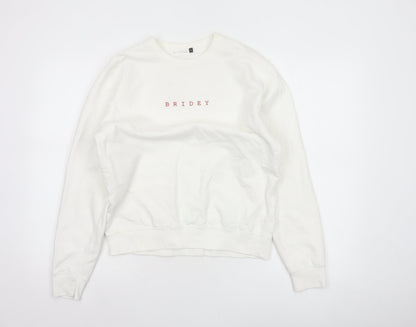 Six Stories Women’s Ivory S Bridey Wedding Crew Neck Pullover Sweatshirt