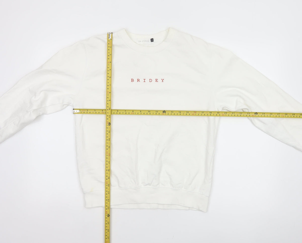Six Stories Women’s Ivory S Bridey Wedding Crew Neck Pullover Sweatshirt