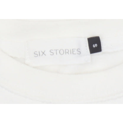Six Stories Women’s Ivory S Bridey Wedding Crew Neck Pullover Sweatshirt