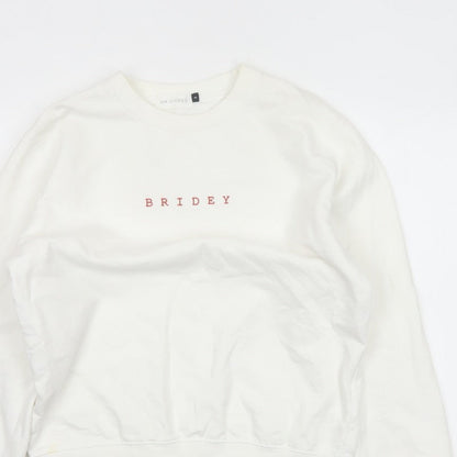 Six Stories Women’s Ivory S Bridey Wedding Crew Neck Pullover Sweatshirt