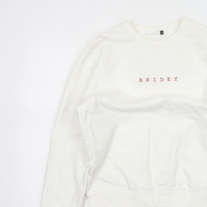 Six Stories Women’s Ivory S Bridey Wedding Crew Neck Pullover Sweatshirt