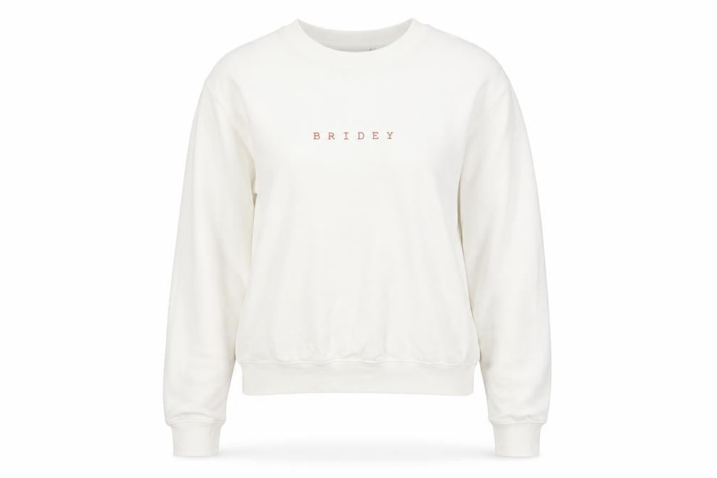 Six Stories Women’s Ivory S Bridey Wedding Crew Neck Pullover Sweatshirt