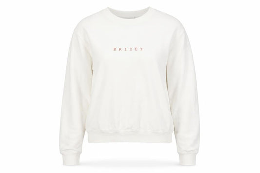 Six Stories Women’s Ivory S Bridey Wedding Crew Neck Pullover Sweatshirt