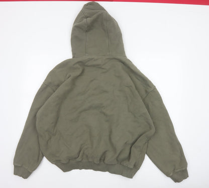 Adanola Men's Green M Oversized Pullover Hoodie Logo Organic Cotton