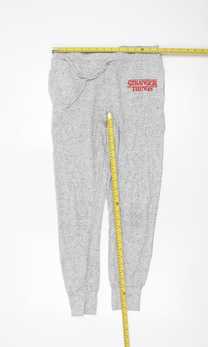 Stranger Things Women’s Grey Jogger Sweatpants UK 10-12 TV Logo