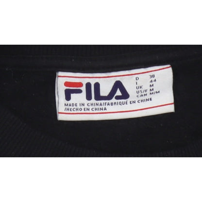 Fila Women’s Black M Pullover Sweatshirt Purple White Logo Crew Neck