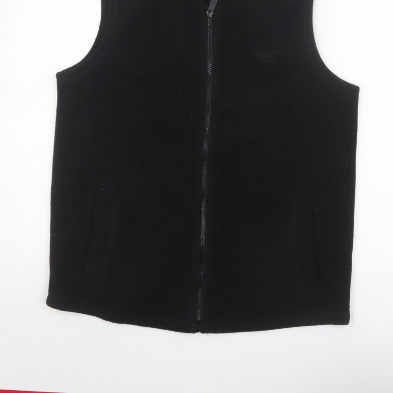 Cotton Traders Men’s Black M Basic Fleece Zip Bodywarmer Waistcoat