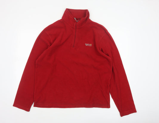 Regatta Men’s Red L 1/4 Zip Fleece Sweatshirt Outdoor Walking