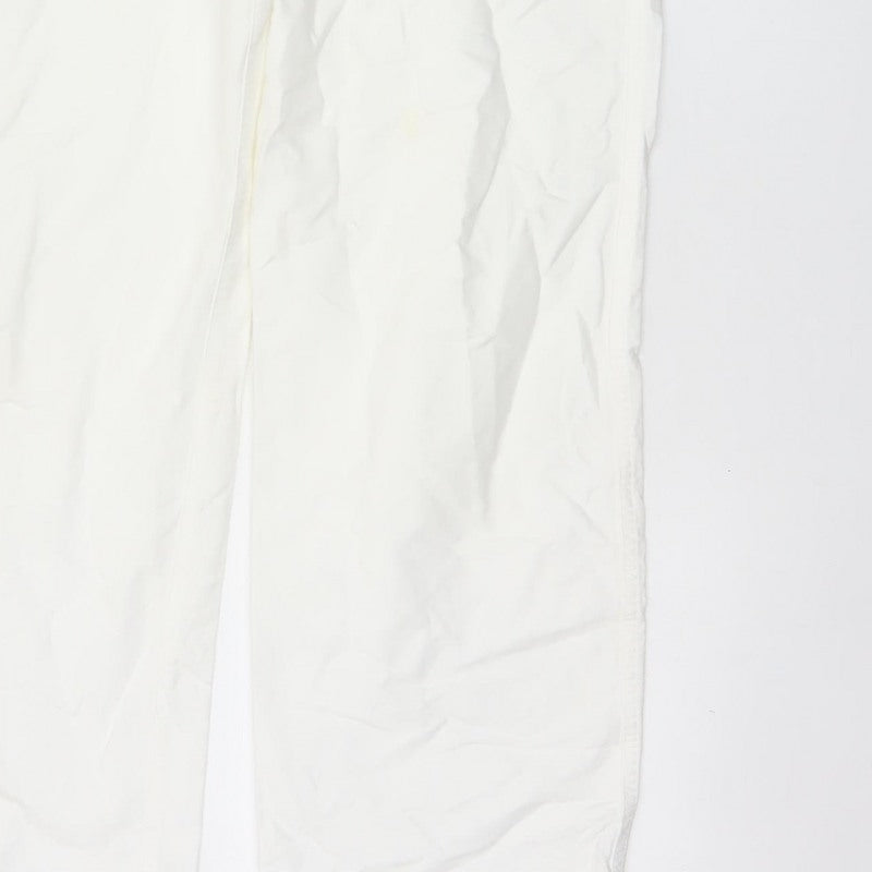Gap Body Women White S Petite Straight Casual Trousers