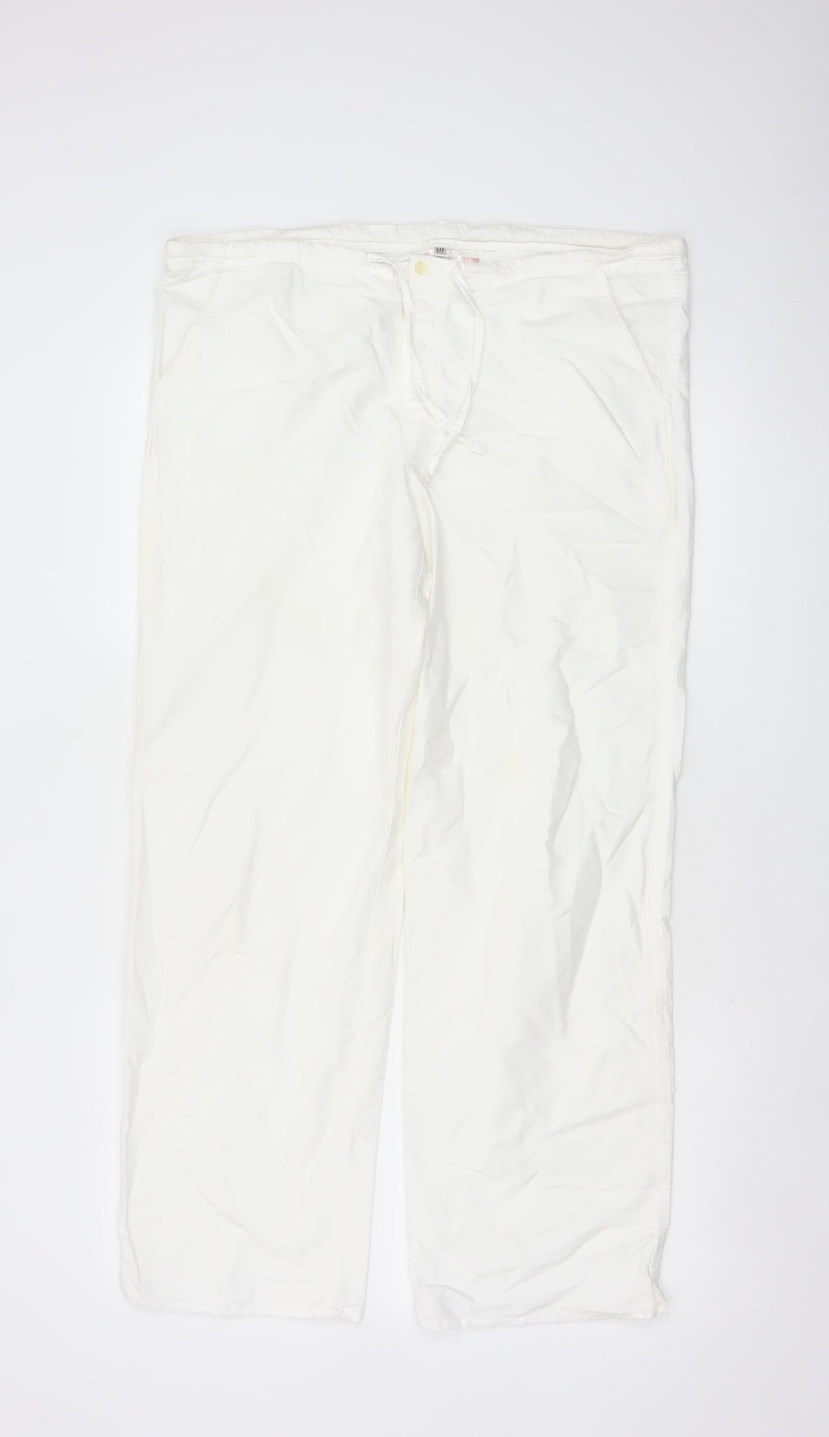 Gap Body Women White S Petite Straight Casual Trousers
