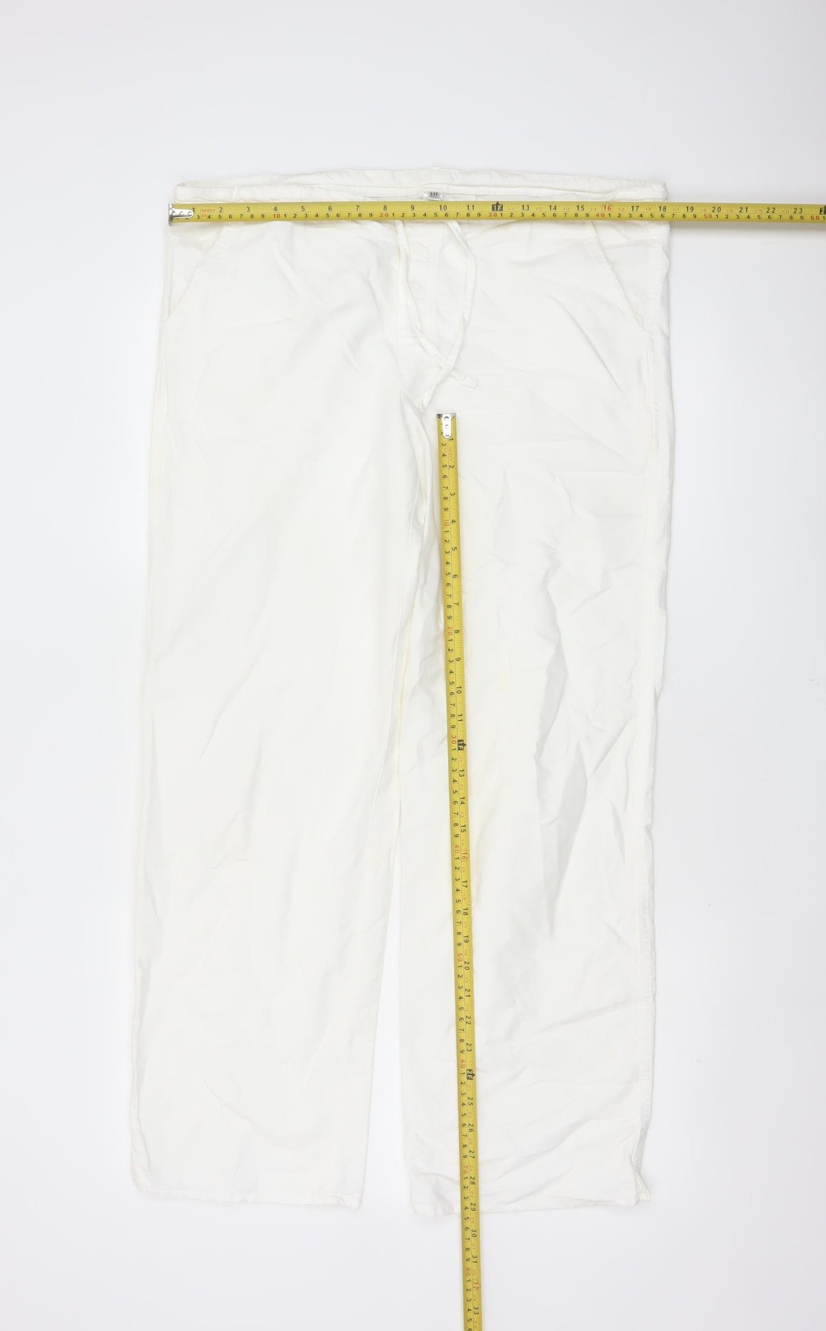 Gap Body Women White S Petite Straight Casual Trousers