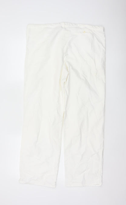 Gap Body Women White S Petite Straight Casual Trousers