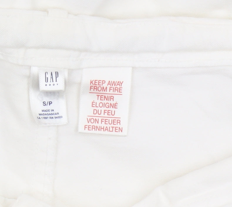 Gap Body Women White S Petite Straight Casual Trousers