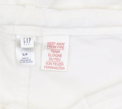 Gap Body Women White S Petite Straight Casual Trousers