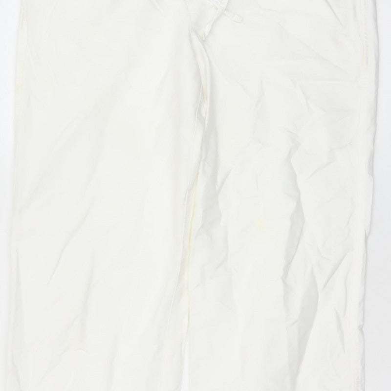 Gap Body Women White S Petite Straight Casual Trousers