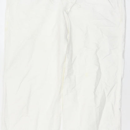 Gap Body Women White S Petite Straight Casual Trousers