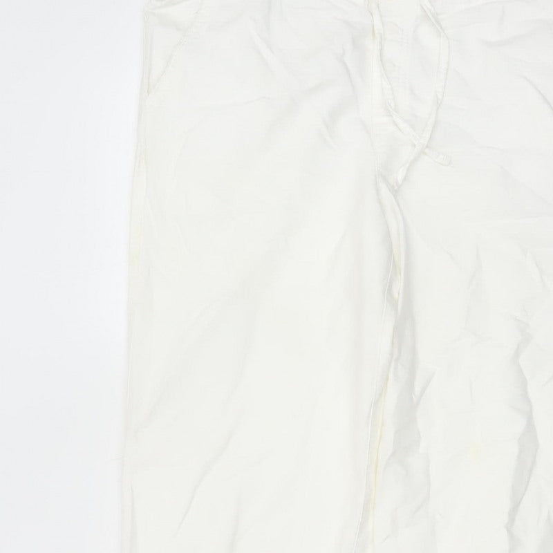 Gap Body Women White S Petite Straight Casual Trousers