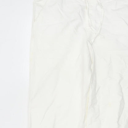 Gap Body Women White S Petite Straight Casual Trousers