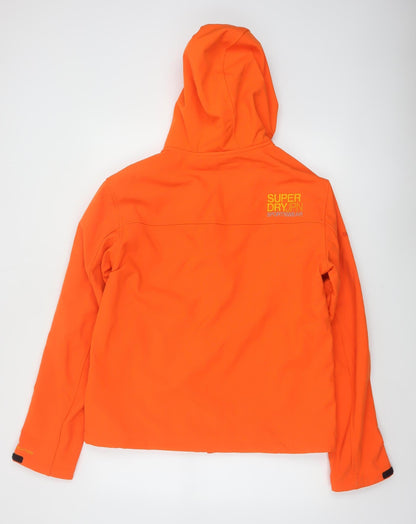 Superdry Men Orange L Trekker Hooded Softshell Windbreaker Jacket
