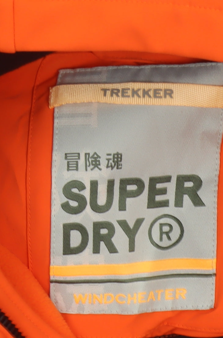 Superdry Men Orange L Trekker Hooded Softshell Windbreaker Jacket