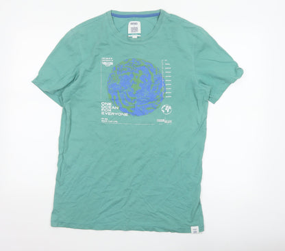 FatFace Men’s Green M Marine Conservation Society Graphic Cotton T-Shirt
