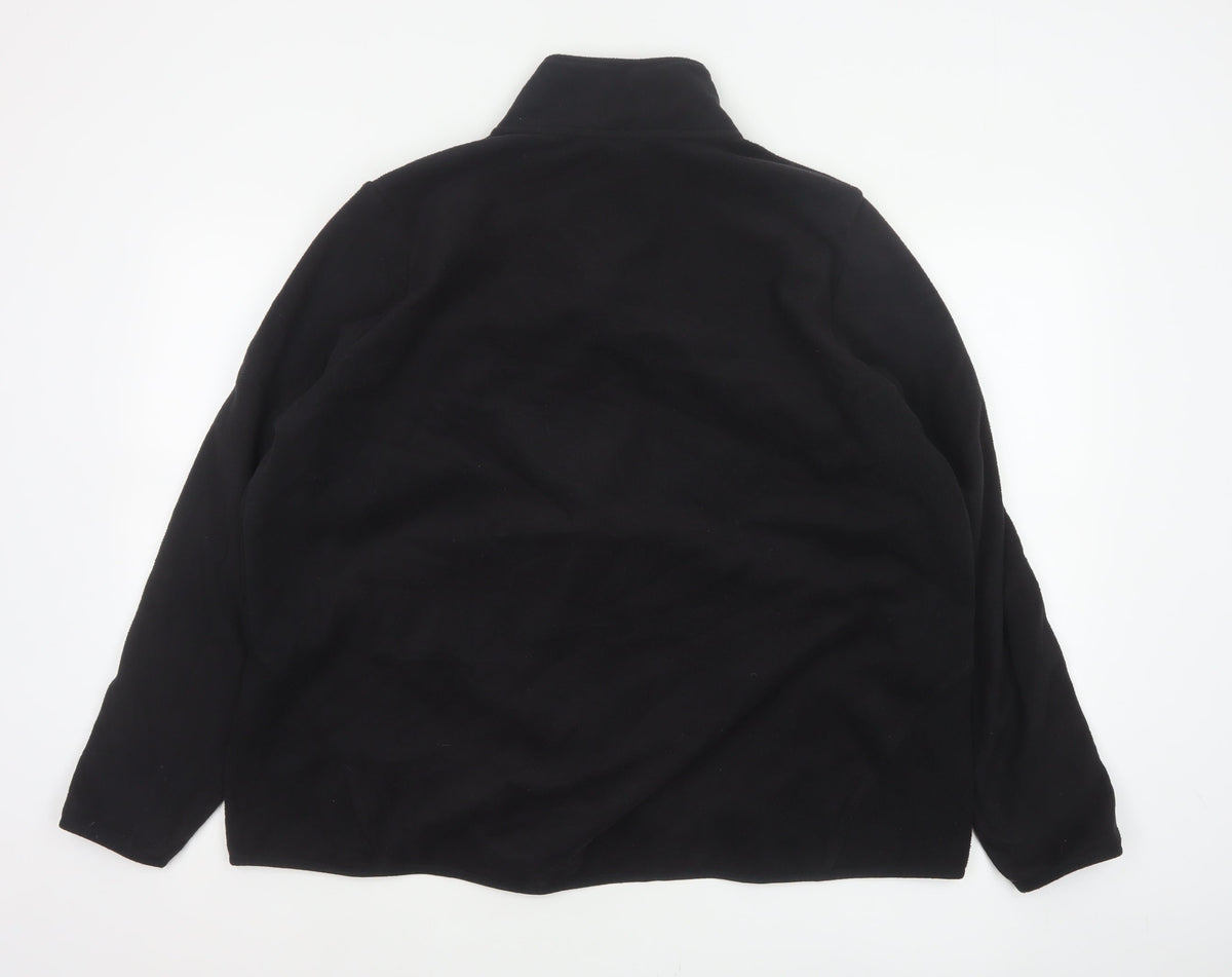 Marks and Spencer Women Black UK 24 Basic Fleece Full Zip Jacket