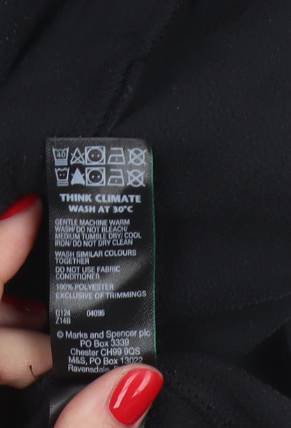Marks and Spencer Women Black UK 24 Basic Fleece Full Zip Jacket