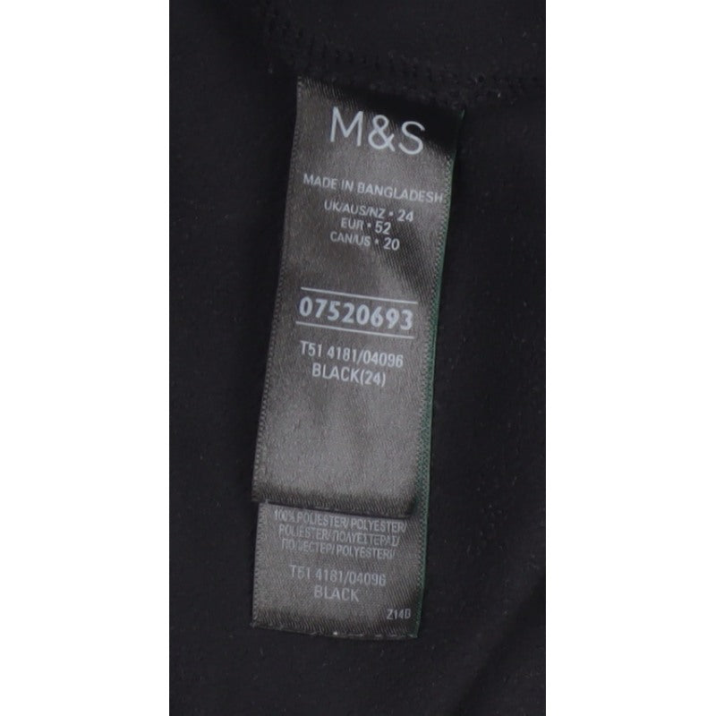 Marks and Spencer Women Black UK 24 Basic Fleece Full Zip Jacket