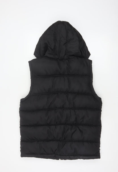 New Look Men Black M Hooded Quilted Puffer Gilet Bodywarmer