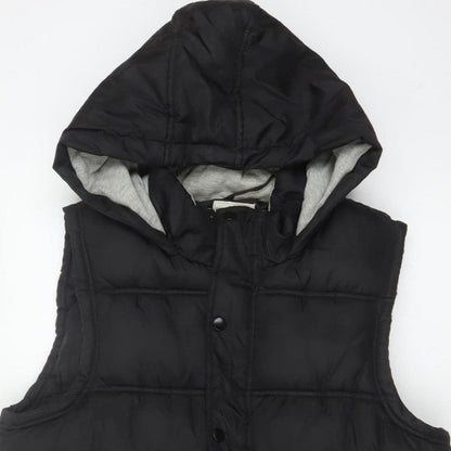 New Look Men Black M Hooded Quilted Puffer Gilet Bodywarmer